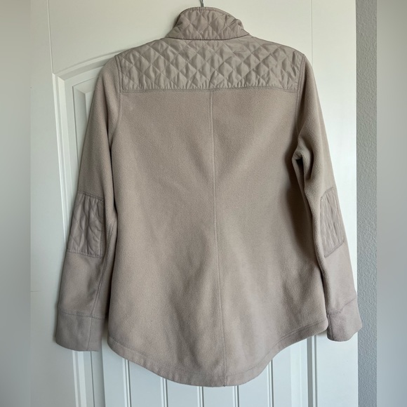 Style&Co Sport Fleece Jacket, Quilt Work details, Ivory/Cream - Picture 2 of 6